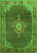 Serging Thickness of Machine Washable Persian Green Traditional Area Rugs, wshtr787grn