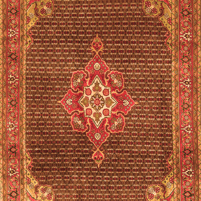 Serging Thickness of Machine Washable Persian Orange Traditional Area Rugs, wshtr787org