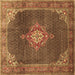 Square Persian Brown Traditional Rug, tr787brn