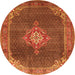 Machine Washable Persian Orange Traditional Area Rugs, wshtr787org