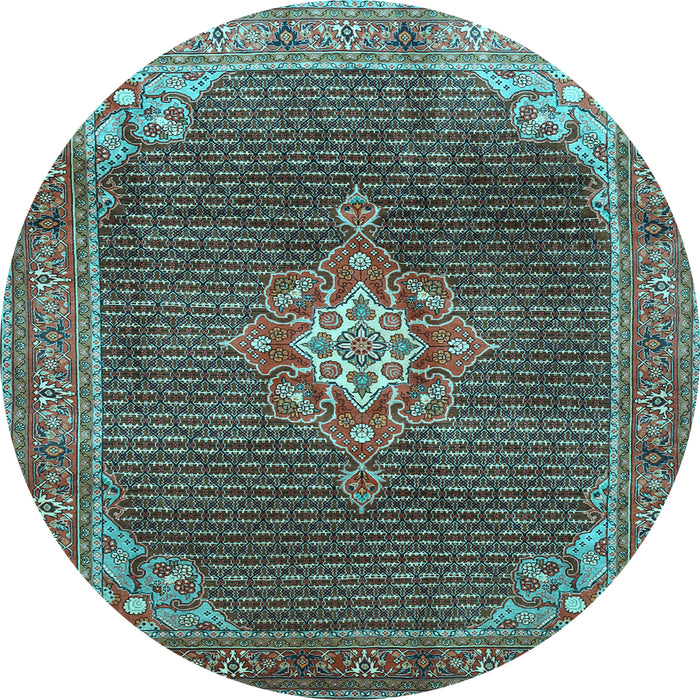 Round Persian Light Blue Traditional Rug, tr787lblu
