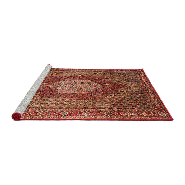 Sideview of Machine Washable Traditional Tomato Red Rug, wshtr788