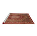 Sideview of Machine Washable Traditional Tomato Red Rug, wshtr788