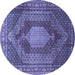 Round Persian Blue Traditional Rug, tr788blu