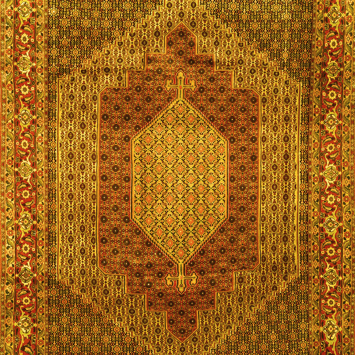 Machine Washable Persian Yellow Traditional Rug, wshtr788yw