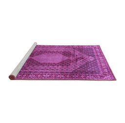 Sideview of Machine Washable Persian Purple Traditional Area Rugs, wshtr788pur