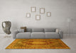 Machine Washable Persian Yellow Traditional Rug in a Living Room, wshtr788yw