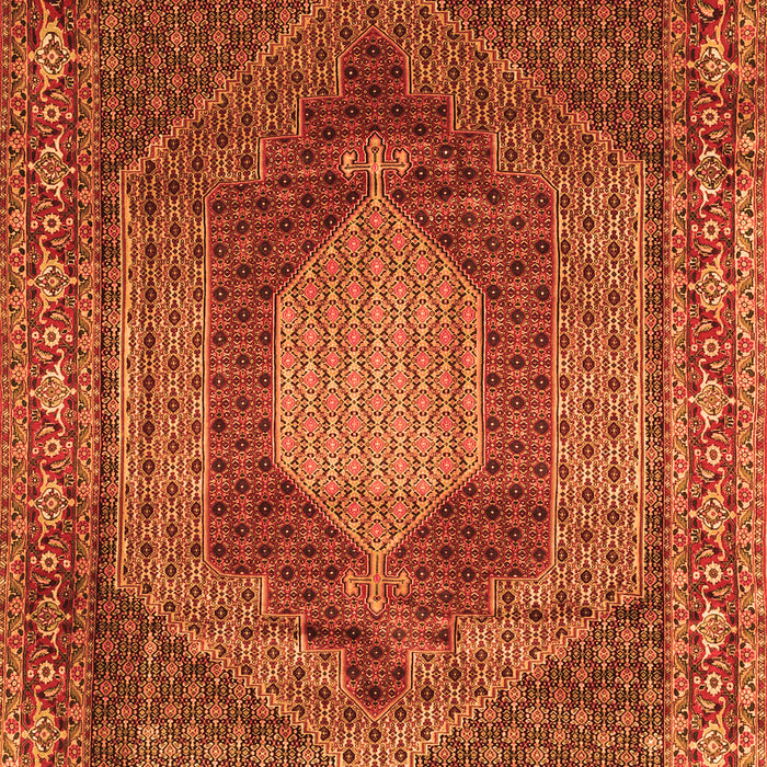 Serging Thickness of Machine Washable Persian Orange Traditional Area Rugs, wshtr788org