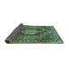 Sideview of Persian Turquoise Traditional Rug, tr788turq