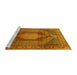 Sideview of Machine Washable Persian Yellow Traditional Rug, wshtr788yw