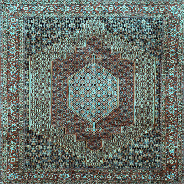 Square Machine Washable Persian Light Blue Traditional Rug, wshtr788lblu
