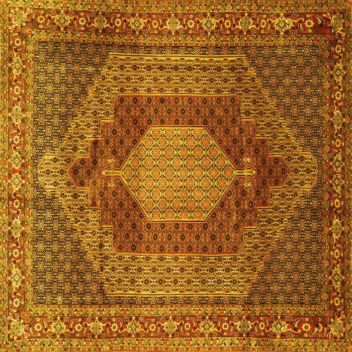 Square Persian Yellow Traditional Rug, tr788yw