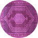 Round Persian Purple Traditional Rug, tr788pur