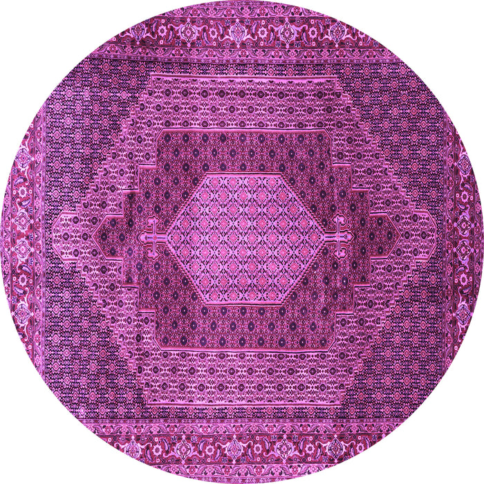 Round Machine Washable Persian Purple Traditional Area Rugs, wshtr788pur