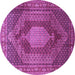 Round Machine Washable Persian Purple Traditional Area Rugs, wshtr788pur