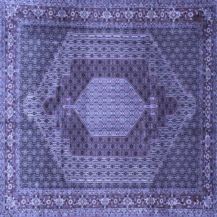 Square Machine Washable Persian Blue Traditional Rug, wshtr788blu