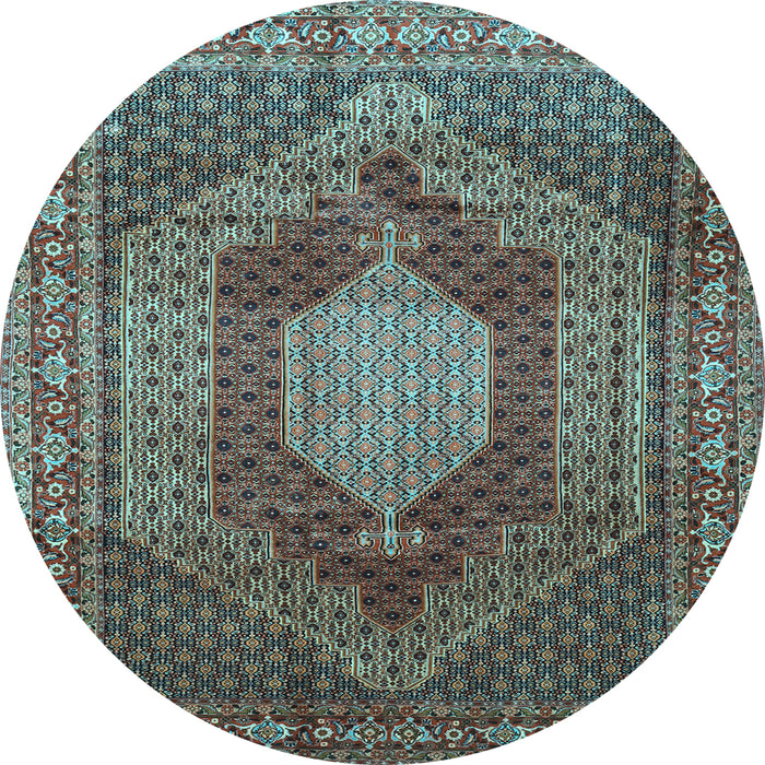 Round Machine Washable Persian Light Blue Traditional Rug, wshtr788lblu