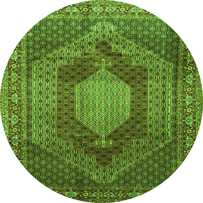 Square Persian Green Traditional Rug, tr788grn