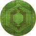 Square Persian Green Traditional Rug, tr788grn