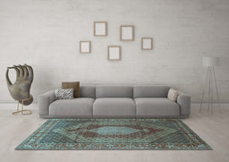 Machine Washable Persian Light Blue Traditional Rug in a Living Room, wshtr788lblu
