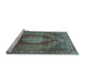 Sideview of Machine Washable Persian Light Blue Traditional Rug, wshtr788lblu