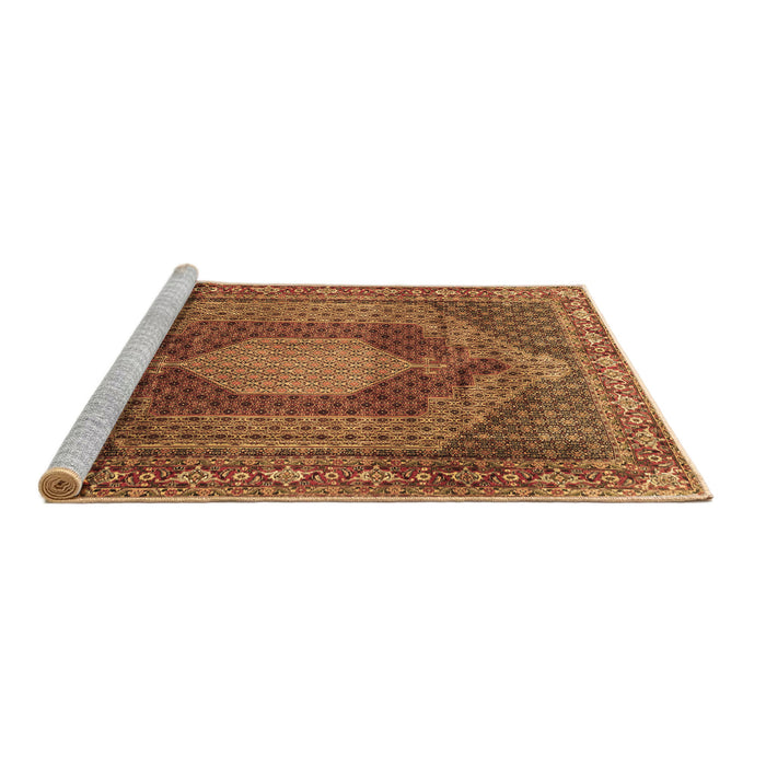 Sideview of Machine Washable Persian Brown Traditional Rug, wshtr788brn