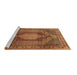 Sideview of Machine Washable Persian Brown Traditional Rug, wshtr788brn