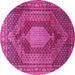 Round Persian Pink Traditional Rug, tr788pnk