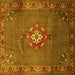 Square Persian Yellow Traditional Rug, tr789yw