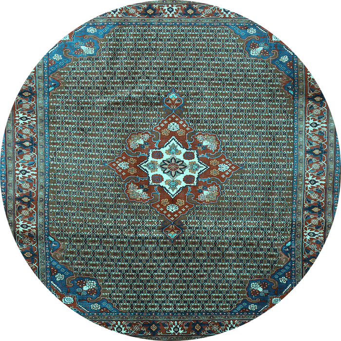 Round Persian Light Blue Traditional Rug, tr789lblu