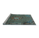 Sideview of Machine Washable Persian Light Blue Traditional Rug, wshtr789lblu