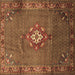 Square Persian Brown Traditional Rug, tr789brn