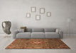 Machine Washable Persian Brown Traditional Rug in a Living Room,, wshtr789brn