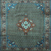 Square Machine Washable Persian Light Blue Traditional Rug, wshtr789lblu