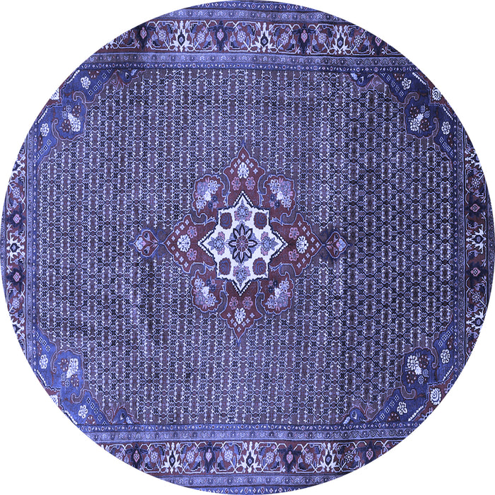 Round Persian Blue Traditional Rug, tr789blu