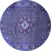 Round Persian Blue Traditional Rug, tr789blu