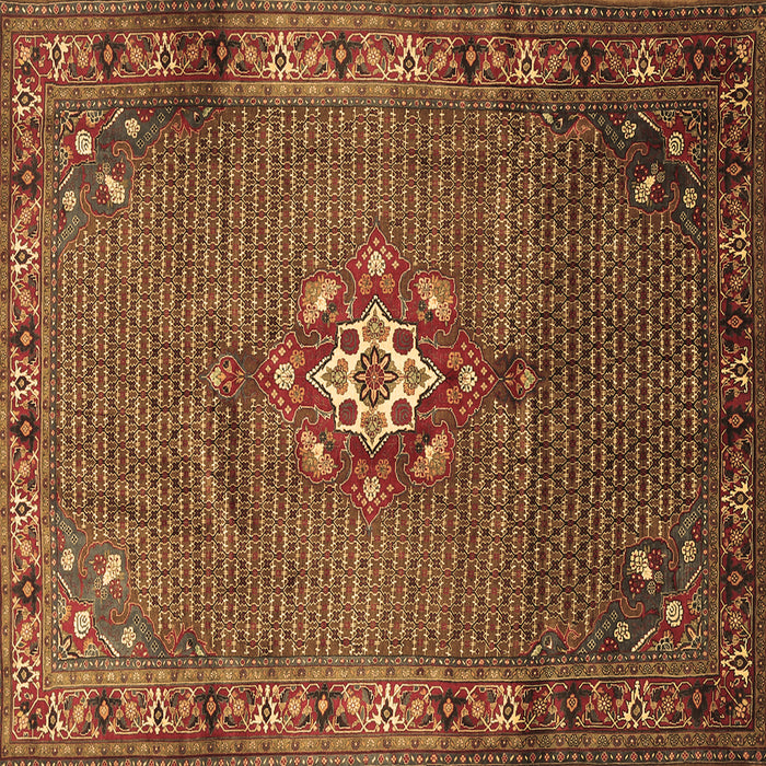 Square Machine Washable Persian Brown Traditional Rug, wshtr789brn