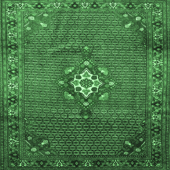Square Persian Emerald Green Traditional Rug, tr789emgrn