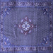 Square Persian Blue Traditional Rug, tr789blu