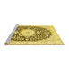 Sideview of Machine Washable Medallion Yellow Traditional Rug, wshtr78yw