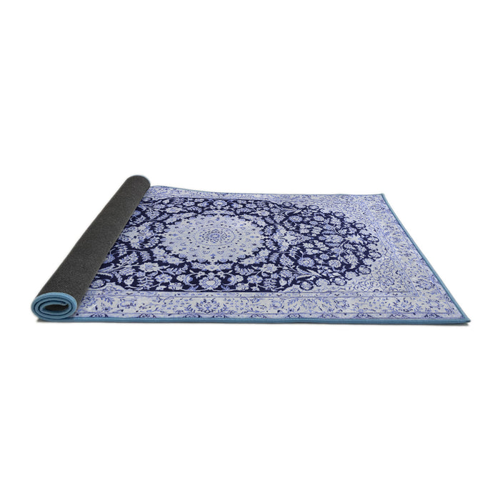 Sideview of Medallion Blue Traditional Rug, tr78blu