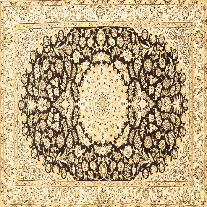 Square Medallion Brown Traditional Rug, tr78brn