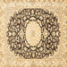 Square Medallion Brown Traditional Rug, tr78brn