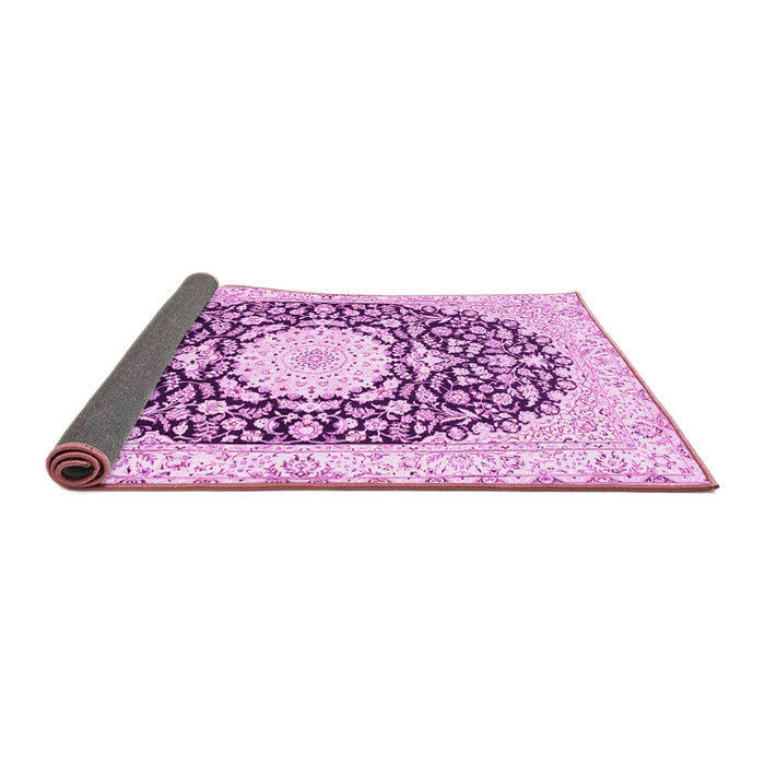 Sideview of Medallion Pink Traditional Rug, tr78pnk