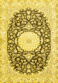 Medallion Yellow Traditional Rug, tr78yw