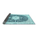 Sideview of Medallion Light Blue Traditional Rug, tr78lblu