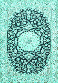 Medallion Turquoise Traditional Rug, tr78turq