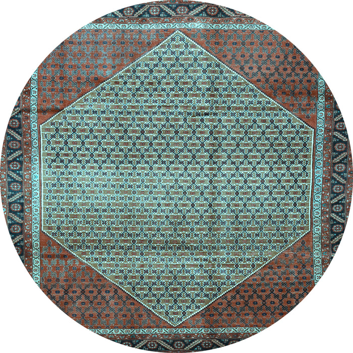 Round Persian Light Blue Traditional Rug, tr790lblu