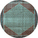 Round Persian Light Blue Traditional Rug, tr790lblu
