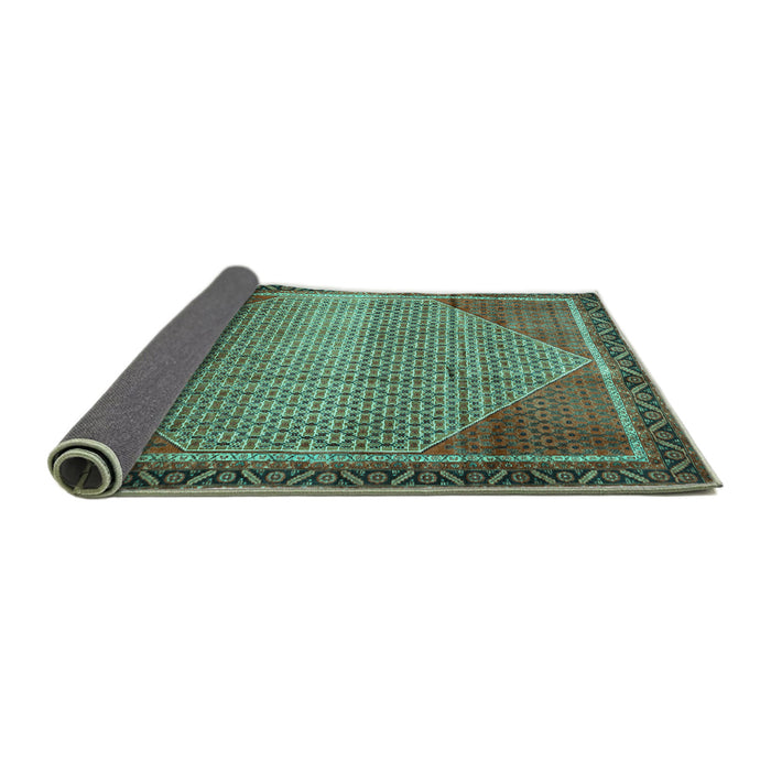 Sideview of Persian Turquoise Traditional Rug, tr790turq